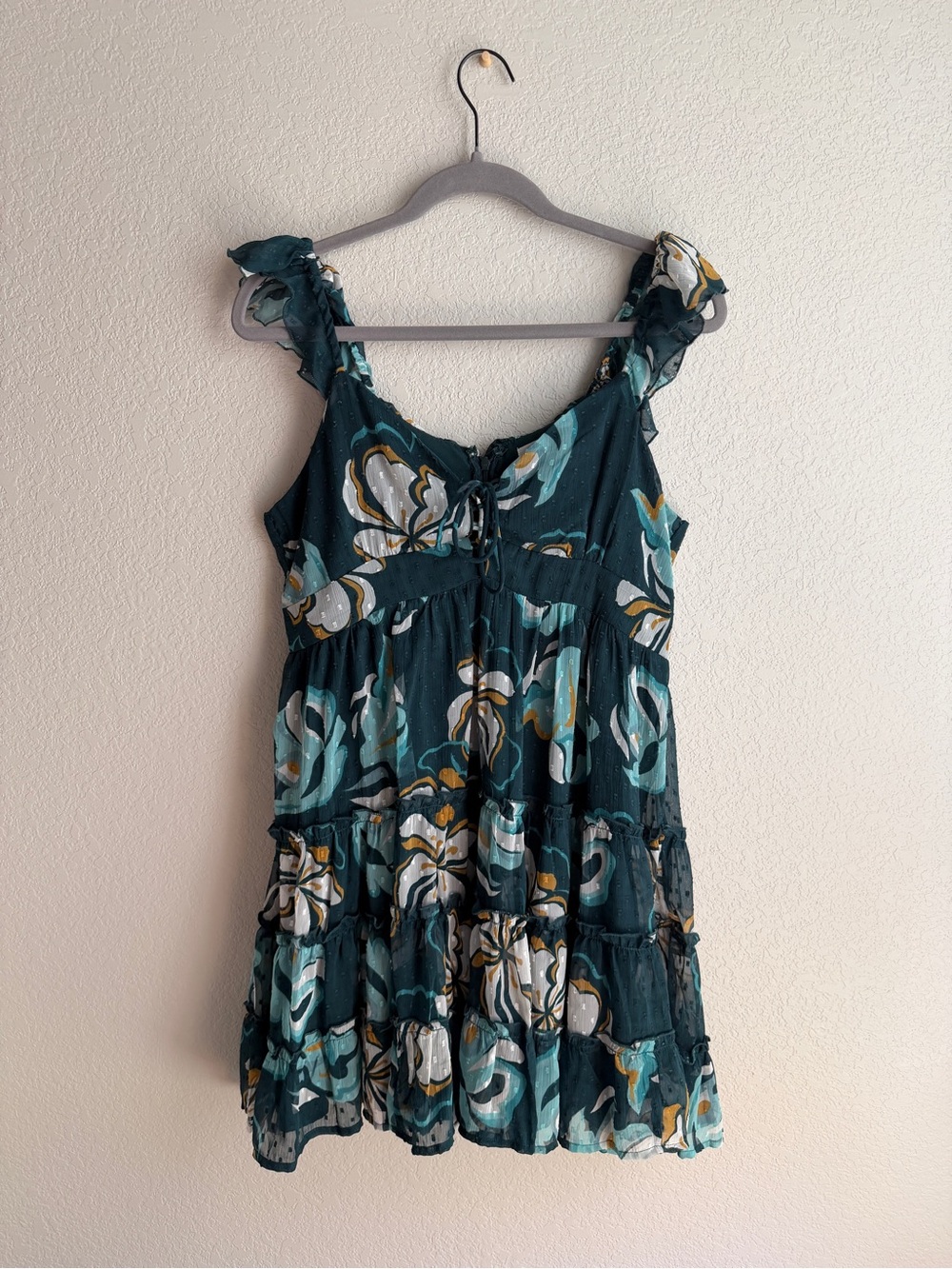 Teal Floral Tiered Sundress